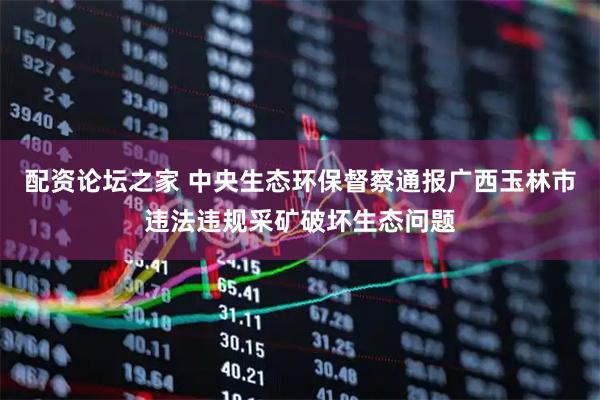 配资论坛之家 中央生态环保督察通报广西玉林市违法违规采矿破坏生态问题